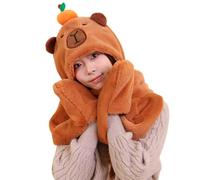 Hooded Gloves With Hood Scarf Set Of Gloves - Soft Knit Winter Clothing, Outdoor Adventures | Thermal Hat, Scarf And Gloves For Hiking, Travel, School,