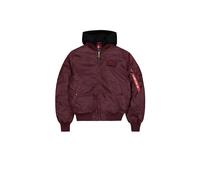 Alpha Industries MA-1 TT Hood Two Tone Cold Weather Bomber Jacket for Men Size XL - dark cherry