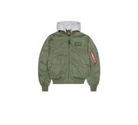 Alpha Industries MA-1 TT Hood Two Tone Cold Weather Bomber Jacket for Men Size L - sage-green
