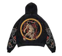 Hooded Jacket Men's Hoodie for Fashion Halloween. Loose fitting sweatshirt for leisure. Perfect for autumn and winter. Digital print design for comfortable style. Men's hoodie. Black, black, XXL
