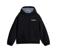 Hooded Jacket with Embroidery and Print- unisex- Napapijri- Light Jackets- Black- 6 Y- Kids 6 Y