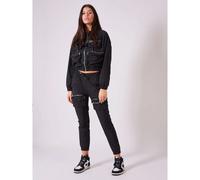 Hooded jacket with relief pockets for women Project X Paris Noir L