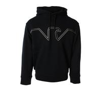 Hooded Jersey Sweatshirt with Embossed Domed Logo - male - Armani - Hoodies - Blue - S - Sweatshirts & Hoodies S