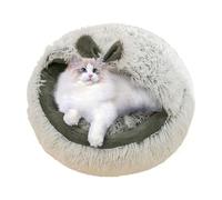 Hooded Kitten Bed - 40x40cm Dome Shaped Nest, PP Cotton Plush Cozy Cave, Anti-Slip Sleeping Bag with Comfortable Padding | Warm House for Living Room Home and Indoor Apartment Balcony Puppy Cat