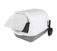 Hooded Litter Tray Cat Toilet with Carbon Filter Kitten Toilet Pet Box Loo Portable with Swing Flap Door Carry Handle Easy Cleaning