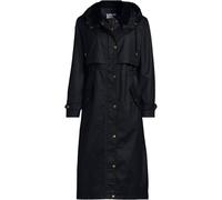 Hooded Long Waxed Coat lands end Black 10-12