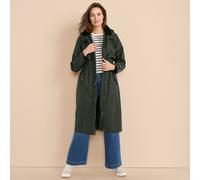 Hooded Long Waxed Coat lands end Green 10-12