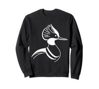 Hooded Merganser Line Art Birdwatcher Sweatshirt