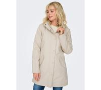 Hooded Mid-Length Raincoat light taupe