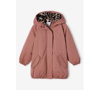 Hooded Parka with Faux Fur Lining for Girls dusky pink
