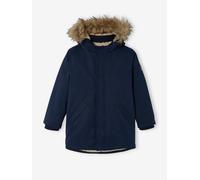 Hooded Parka with Sherpa Lining & Recycled Polyester Padding, for Boys blue dark solid with design