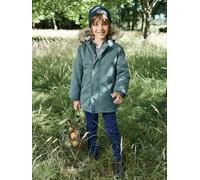 Hooded Parka with Sherpa Lining & Recycled Polyester Padding, for Boys green medium solid with desig
