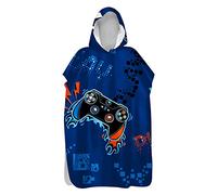 Hooded Poncho 3D Gamepad Gamer Video Game Controlle Print Beach Towels Microfiber Cloak Bathrobe Surfing Swimming Bath Towel For Child Teenagers Women Men (Multi 3, Kid 60x80cm)