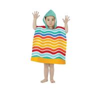 Hooded Poncho Beach Fun Kids Swimming Bath Towels 50x100cm 1.5-3 Years - Rainbow
