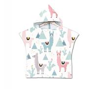 Hooded Poncho Towel for Kids Perfect for a Holiday on the Beach Swimming Pool or Bath Absorbent Lightweight and Quick Drying for Girls Boys Children Toddler 2-7 Years Old (Lion) (Multi-Colour, Llama)