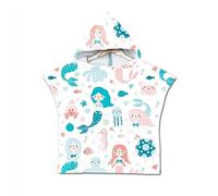 Hooded Poncho Towel for Kids Perfect for a Holiday on the Beach Swimming Pool or Bath Absorbent Lightweight and Quick Drying for Girls Boys Children Toddler 2-7 Years Old (Multi-Colour, Mermaid)