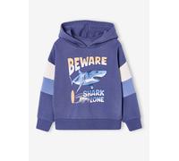 Hooded printed sweatshirt slate blue