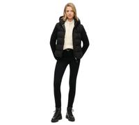 Hooded puffer jacket with knitted sleeves for women Superdry Noir L