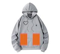 Hooded Pullover Women's Men's Winter Heated Pullover with Hood Unisex Hoody Heated Hoodie with 5 Heating Outdoor Heating Jacket Heating Vest Warming Sweatshirt Hoodies with Black, gray, 3XL