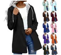 Hooded Raincoat Women Jackets Drawstring Zipper Rain Coats Hiking Cycling Windbreaker Lightweight Plus Size Waterproof Jackets Windproof Waterproof Jackets Ladies Sunscreen Jackets with Pockets