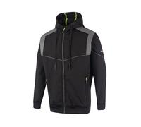 Lee Cooper Workwear LCJKT458 Mens Reflective Panelling Bonded Fleeced Softshell Work Hooded Jacket, Black, Large