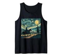 Hooded Rider in Starry Twilight Scene Tank Top