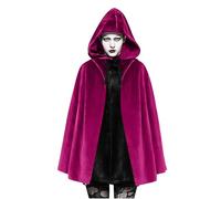 Hooded Robe Cloak, Gothic Short Hooded Cape Adult Victorian Medieval Cloak With Hood Vampire Wizard Halloween Ren Faire Cosplay Costume