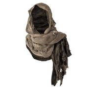 Hooded Shawl Cloak With Viking Brooch Wizard Cowl Scarf Medieval Renaissance Costume Cape Accessories Halloween Wrap Cape (Brown)
