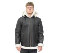 Hooded Sheepskin Leather B3 Flying Jacket-Harwich Infinity Leather Brown XXL