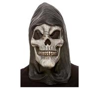 Hooded Skeleton Latex Unisex Fancy Dress Face Mask