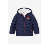 Hooded Ski Jacket, Sherpa Lining, for Boys navy blue