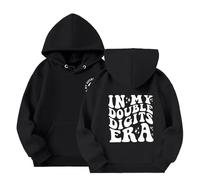 Hooded Sports Jacket with Pocket Boys Girls Athletic Hoodie Pullover in My Double Digits Birthday Bday Sweatshirt with Pocket Teen Girl Zipper Hoodies (Black, 13-14 Years)