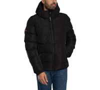 Hooded Sports Puffer Jacket Black/Black XL