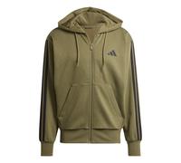 adidas Essentials Fleece 3-Stripes Full-Zip Hoodie Mens 2XL Green