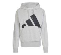 adidas Men's ESSENTIALS BIG LOGO FRENCH TERRY HOODIE, Medium Grey Heather/Black, XXL