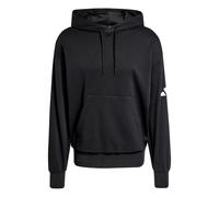 adidas Men's ESSENTIALS LOSE FIT THREE BAR TERRY HOODIE, Black/White, L