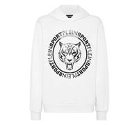 Hooded Sweatshirt Carbon Tiger- male- Plein Sport- Long Sleeve Training Tops- White- S- Sport S