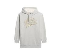 Hooded sweatshirt dress with metallic logo for women Superdry Luxe Beige S/M