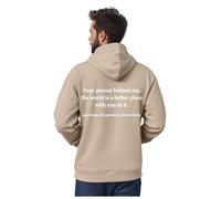 Hooded Sweatshirt for Men with Pockets Men's Winter Letter Print Pattern Hooded Sweatshirt Fabric Is Thickened Fleece Lined. To The Person Behind Me Hoodie Positive Mental Hoodie (Beige, XXL)