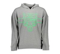 Hooded Sweatshirt Grey Long Sleeve Contrast Print - male - Plein Sport - Long Sleeve Training Tops - Gray - L - Sport L