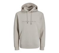 JACK & JONES Men's Jjestar Jj Sweat Hood Noos Sweatshirt, Moonbeam, XS