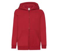 Hooded Sweatshirt Jacket Fruit Of The Loom Red 5-6 Years