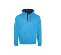 Hooded sweatshirt Just Hoods Varsity Bleu XL