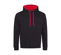 Just Hoods by AWDIS Varsity Hoodie JH003 – Multicoloured (Jet Black/Fire Red) – Men's 3XL