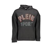Hooded Sweatshirt- male- Plein Sport- Long Sleeve Training Tops- Black- XL- Sport XL