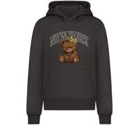 Hooded Sweatshirt Mister Tee NY Crowned Bear Noir L