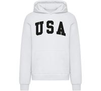 Hooded sweatshirt Mister Tee USA Fluffy Blanc S