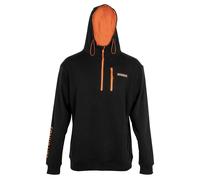 Preston Innovations Sonubaits Hoodie Black Large, Match Fishing Hoodie, Phone Pocket, 1/4 Length Zip, Soft, Durable Fabric, Orange Details, Large Rear Sonubaits Logo, Code S0880043.