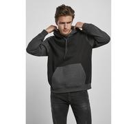 Urban Classics Men's 2-tone Fake Raglan Hoody Hooded Sweatshirt, Black/Charcoal, S