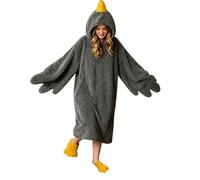 Hooded Sweatshirt with Blanket, Funny Costume with Shoes | Fun Pyjama Set in Duck Costume - Going to Sleep Camping with Charm, Wearable Blanket Acts As Both As A Garment